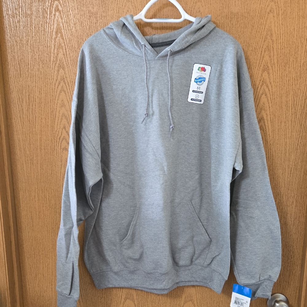 Lot of 6 Fruit of the Loom Black And Gray Hooded Sweatshirts Size XL NWT